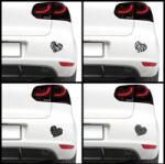 4 Decor Sticker auto - Inimioare (pachet)