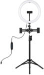 Puluz gyűrűs lámpa állvánnyal és telefontartóval PKT3099B (PKT3099B) - blacktip