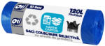  Sac colectare selectiva hartie/carton 120L, albastru 10 buc/rola (021328D)