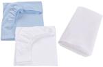 Confort Family Set 2 cearsafuri patut 120x60 cm, bumbac 100% alb blue + Protectie impermeabila (CFAM2759)