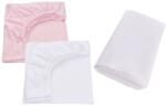 Confort Family Set 2 cearsafuri patut 90x50 cm, bumbac 100% alb roz+ Protectie impermeabila (CFAM3596)