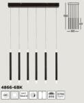 Searchlight 4866-6BK Wands, Függeszték (4866-6BK)