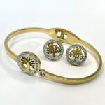  Életfa fülbevaló-karkötő szett, arany színben (550504)