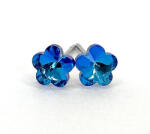  Kristály fülbevaló bermuda blue színű mini virág 6 mm (200600)
