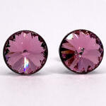  Kristály fülbevaló rose színű rivoli 8 mm (100125)