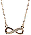  Végtelen nyaklánc kristály színű kristállyal, rose gold színű (800003)