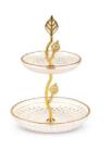 Osena Platou Rotund Osena Sticla Cu 2 Nivele Deco Art Diametru 20Cm Transparent-Auriu (504-K-18) Tava