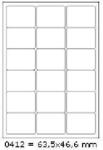 CDRmarket Öntapadó címkék 63, 5 x 46, 6 mm, 18 címek, A4, 100 ív (R0ECO.0412A)