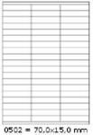CDRmarket Öntapadó címkék 70 x 15 mm, 57 címek, A4, 100 ív (R0ECO.0502A)