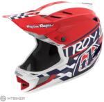 Troy Lee Designs D4 POLYACRYLITE sisak, 50-50 fehér/piros (L (58-59 cm))