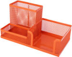 Deli Suport birou 3 compartimente Mesh Color Deli, Portocaliu (DLE9154/PORTOCALIU)