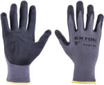 Extol Mănuși tricotate nylon-spandex, fără cusături, mărimea 8, cu palmă și vârf de deget acoperite cu nitril, manșetă cauciucată
