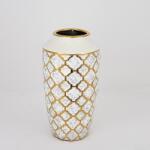 Eurolamp Керамична ваза 25x13 см златист/бял (EU0504)