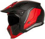 MT Helmets MT Streetfighter SV S TWIN C5 nyitott motoros bukósisak állvédővel fekete-piros irídium napellenzővel