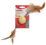 Camon Jucarii pentru pisici Camon Minge cu franghie si pene 14 cm
