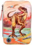 Depesche Penar cu trei compartimente echipat, Depesche, Dino World, Khaki Brown Penar