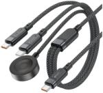 ACEFAST C6-11 USB-C 3 az 1-ben kábel - 2x USB-C / Qi 480Mb/s 100W 1, 2m - fekete (C6-11)
