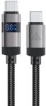 ACEFAST C15-04 USB-C - USB-C kábel kijelzővel 480Mb/s 66W 1, 2m - Fekete (C15-04-C)