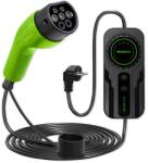 Qoltec Mobil töltő EV-hez 2 az 1-ben Type2 szabályozással | SCHUKO | 3.5kW | 230V | LCD | Hordozható | Fali töltő | 5m (52468)