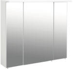 Möbelpartner Dulap baie cu oglindă Profil 80x72 cm PAL alb 3 uşi cu iluminare (126760)