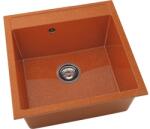 FAT Chiuvetă bucătărie marmură compozită 1 cuvă FAT Avangard 225 51x51 cm fără picurător Silver Orange (225-19) Chiuveta