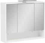 Möbelpartner Dulap baie cu oglindă Kimi 70x65 cm PAL alb 3 uşi iluminare LED (141731)