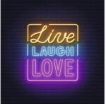 Pure Living Tablou sticlă Pure Living Neon Live 30x30 cm (GLA2551A)