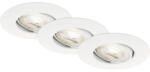 Briloner Spoturi LED încastrate Briloner Nava 5W 460 lumeni, 3000K variabile, Ø90 mm, albe, pachet 3 bucăți (7048-036)