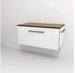 Devo Dulap bază lavoar baie suspendat Devo Sonus 2.0 77x36 cm MDF alb/stejar bardolino sertar cu închidere lentă (SO2-SU1S77x36F01K51)
