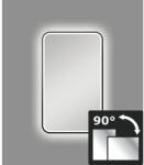 DSK Oglindă baie cu iluminare LED DSK Chrystal Juno 2.0 cu ramă neagră 45x75 cm (50151)