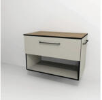 Devo Dulap bază lavoar baie suspendat Devo Sonus 2.0 77x52 cm MDF grej/stejar bardolino 1 sertar cu închidere lentă 1 poliță (SO2-SU1S77x52F91K51)