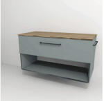 Devo Dulap bază lavoar baie suspendat Devo Sonus 2.0 97x52 cm MDF verde/stejar bardolino 1 sertar cu închidere lentă 1 poliță (SO2-SU1S97x52F72K51)