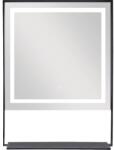 Sanotechnik Oglindă baie cu LED pătrată Sanotechnik Soho ZI310 60x80 cm, cu iluminare indirectă și etajeră, negru mat (ZI310)
