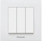 Panasonic Întrerupător triplu Panasonic Karre Plus, alb, incl. ramă (P-KP3)