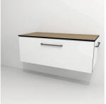 Devo Dulap bază lavoar baie suspendat Devo Sonus 2.0 97x36 cm MDF alb/stejar bardolino sertar cu închidere lentă (SO2-SU1S97x36F01K51)