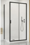 Radaway Set cabină de duș pătrată Radaway Alienta Black DWJ+S cu cădiță de duș si sifon, 90x100 cm, sticlă transparentă, profil negru (202407)