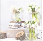 Pure Living Tablou sticlă Pure Living White & Yellow Flowers II 30x30 cm (GLA1173A)