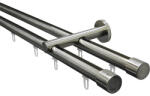 Gardinia Set profil culisare dublu Gardinia Isa Ø 20 mm inox 160 cm (36320) Suport draperie