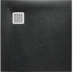 Roca Cădiță de duș pătrată slim Roca Stonex Terran 90x90 cm negru (AP10338438401400)