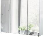 Möbelpartner Dulap baie cu oglindă Basic 100x70 cm PAL alb 3 uşi (134109)