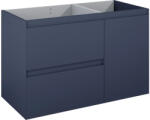 Jungborn Dulap bază lavoar baie suspendat Jungborn DECEM 100 cm MDF albastru navy mat 2 sertare 1 coș rufe dreapta (169004)