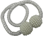 Gardinia Clemă magnetică Gardinia Flex-V cu perle și șnur pentru draperie, alb, 48 cm, set 2 buc (36456)