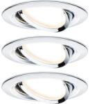 Paulmann Spoturi LED încastrate Nova GU10 6, 5W Ø84 mm, becuri LED cu 3 trepte de instensitate incluse, crom, pachet 3 bucăți (93470)