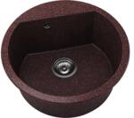 FAT Chiuvetă bucătărie granixit 1 cuvă FAT Avangard 223 Ø51 cm fără picurător Bordo (223-100) Chiuveta