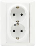 Legrand Priză dublă cu împământare Legrand Valena Life, alb, incl. ramă (L755702)