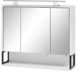 Möbelpartner Dulap baie cu oglindă 700D Limone 70x68 cm PAL alb 3 uşi iluminare LED (146034)