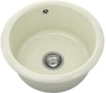 FAT Chiuvetă bucătărie granixit 1 cuvă FAT Classic 206 Ø49 cm fără picurător Silver Stone (206-211) Chiuveta