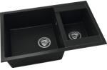 FAT Chiuvetă bucătărie fatgranit 2 cuve FAT Avangard 233 49x80 cm fără picurător Metallic Black reversibilă (233-1008) Chiuveta