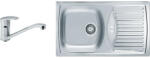 Alveus Pachet chiuvetă bucătărie inox 1 cuvă ALVEUS Basic 150 Satin 78x43, 5 cm cu picurător dreapta (3010031)