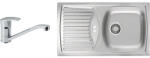 Alveus Pachet chiuvetă bucătărie inox 1 cuvă ALVEUS Basic 150 Satin 78x43, 5 cm cu picurător stânga (3010032)